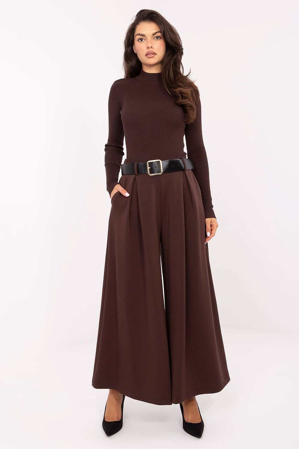 Pantalon palazzo femme - Selene brun universelle | Zachoo