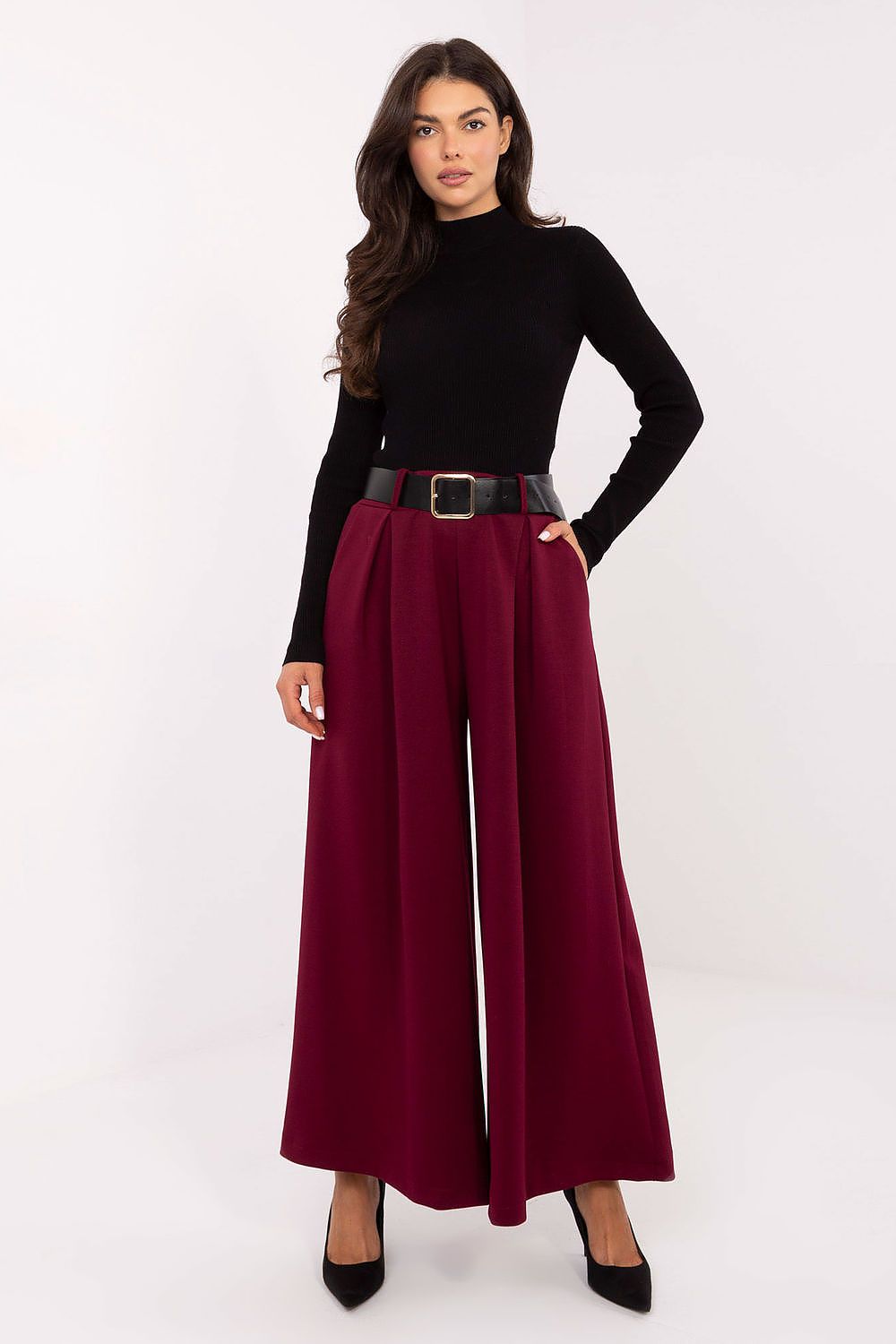 Pantalon palazzo femme - Selene rouge universelle | Zachoo