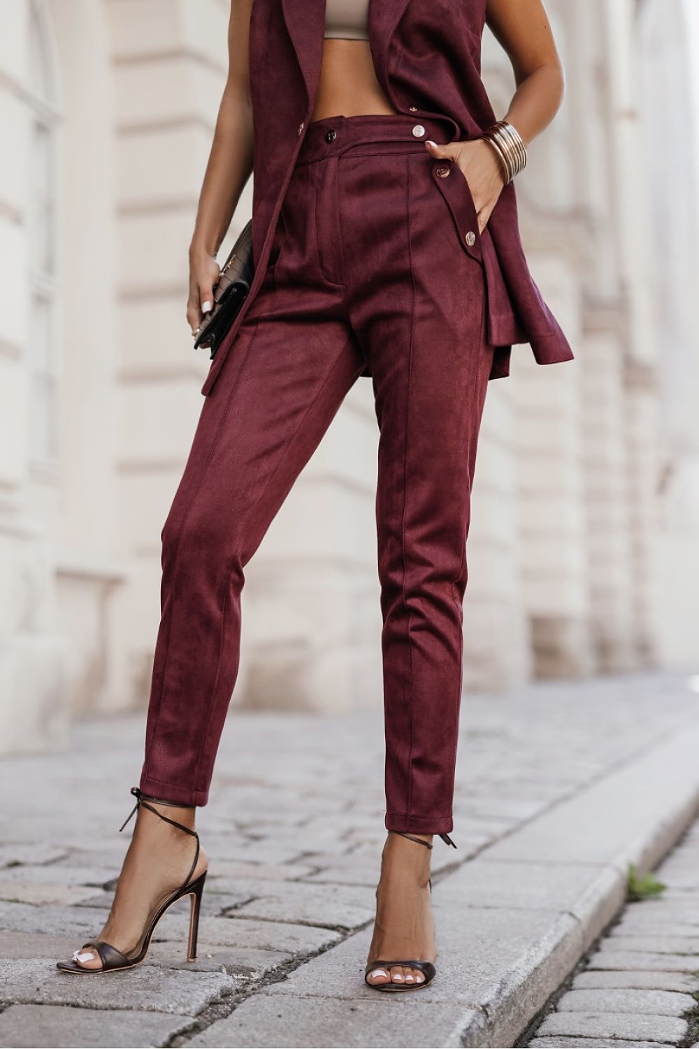 Pantalon cigarette femme - Solance rouge | Zachoo