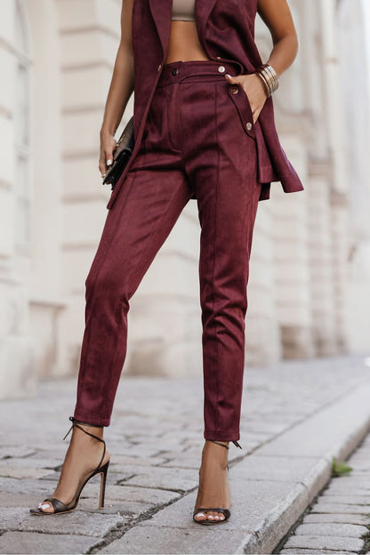 Pantalon cigarette femme - Solance rouge | Zachoo