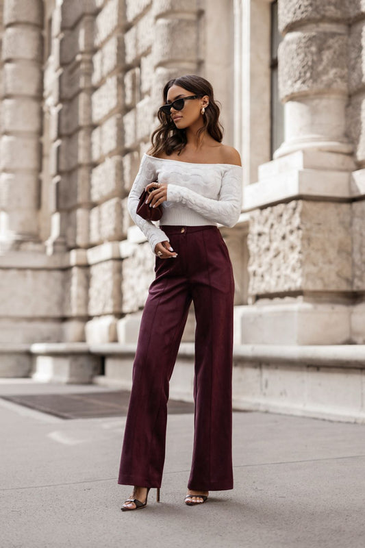Pantalon coupe droite femme en viscose - Livia rouge | Zachoo
