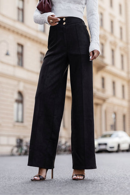 Pantalon coupe droite femme en viscose - Livia noir | Zachoo