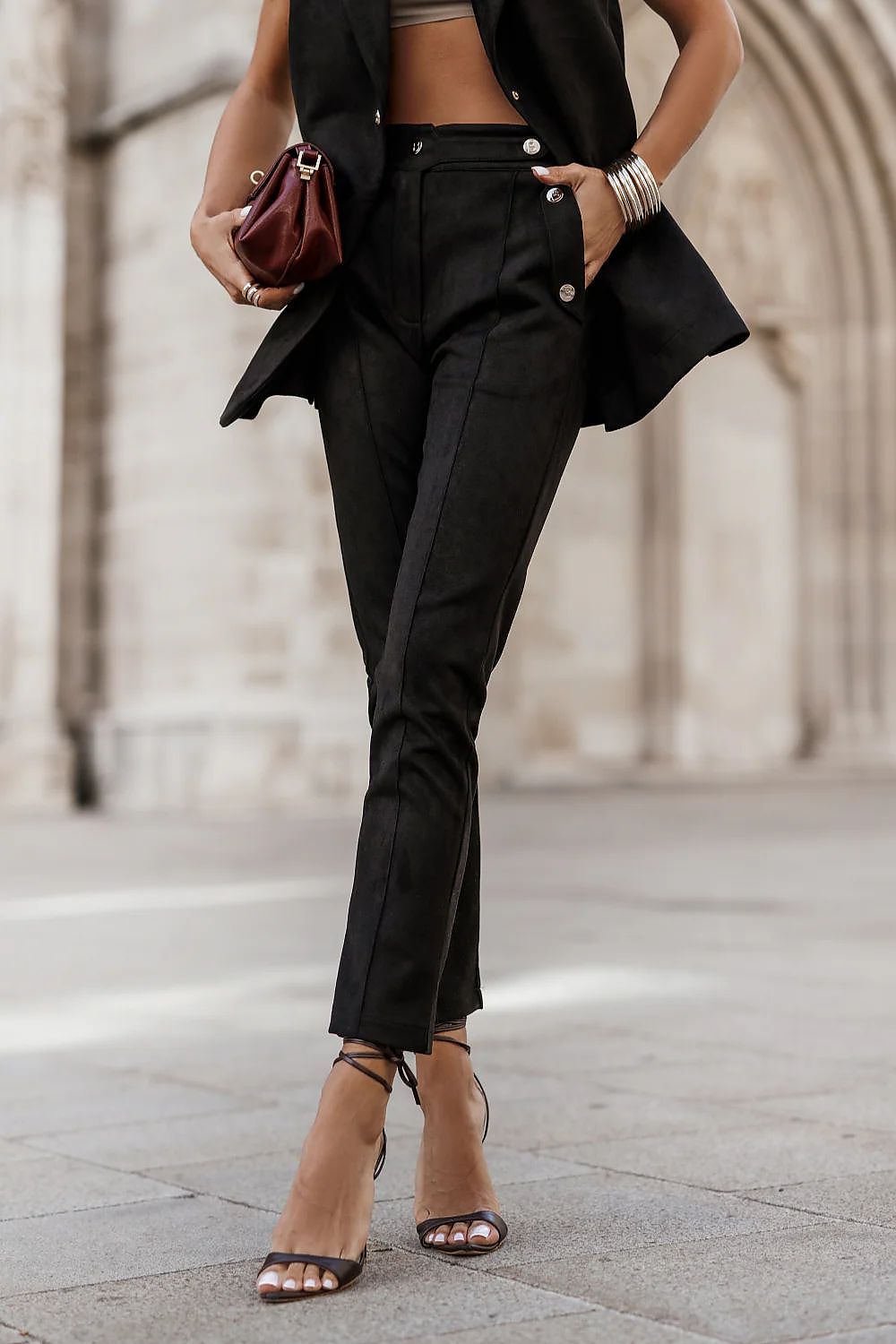 Pantalon cigarette femme - Solance noir | Zachoo