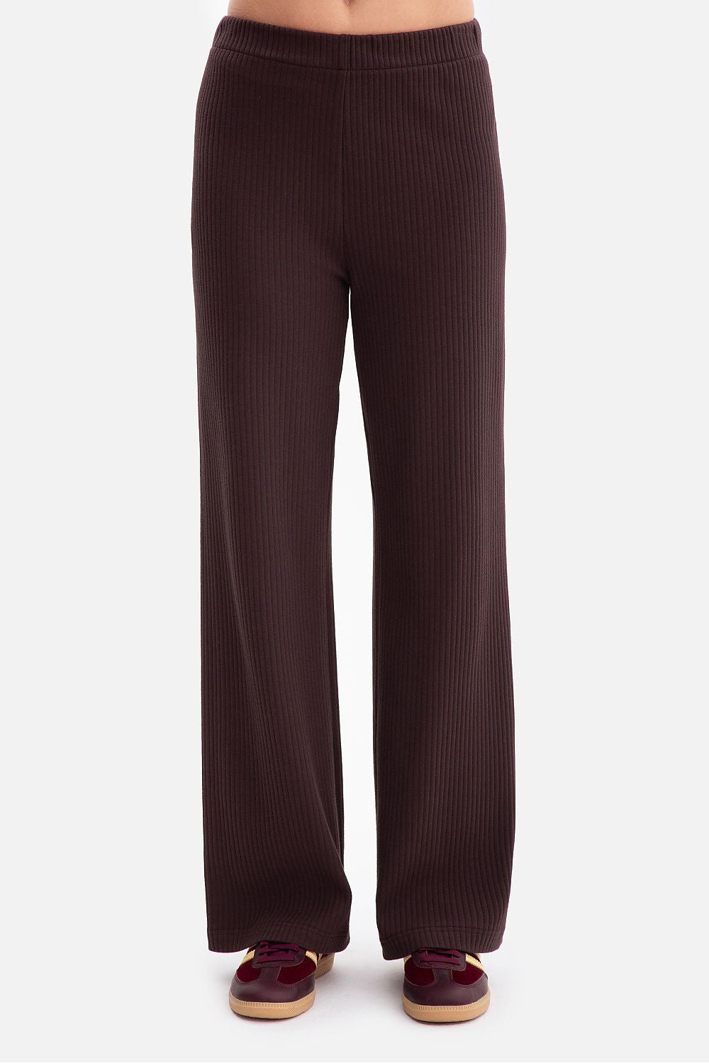 Pantalon côtelé femme en coton - Loden brun foncé | Zachoo