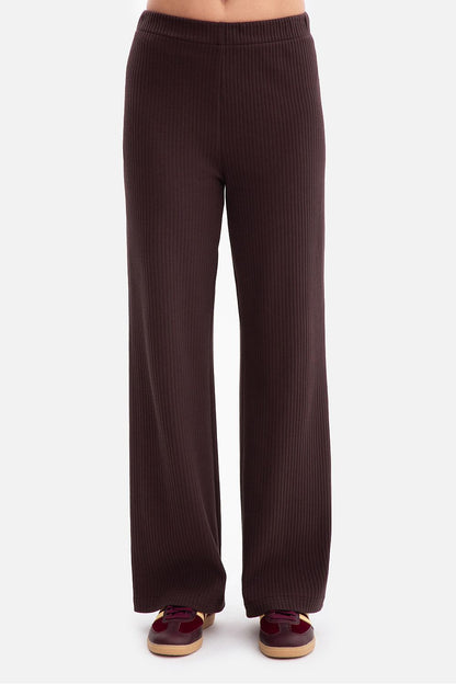 Pantalon côtelé femme en coton - Loden brun foncé | Zachoo