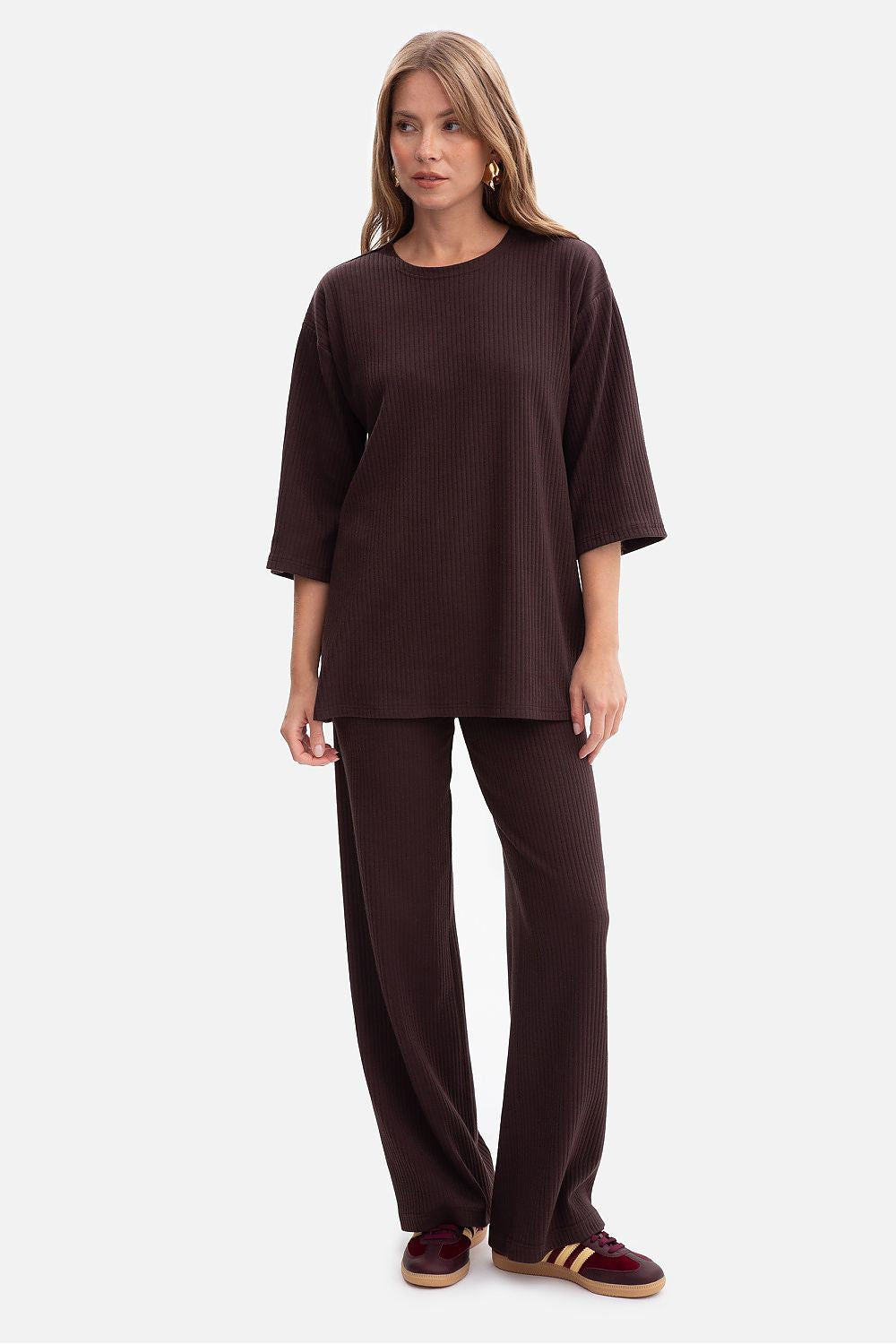 Pantalon côtelé femme en coton - Loden | Zachoo