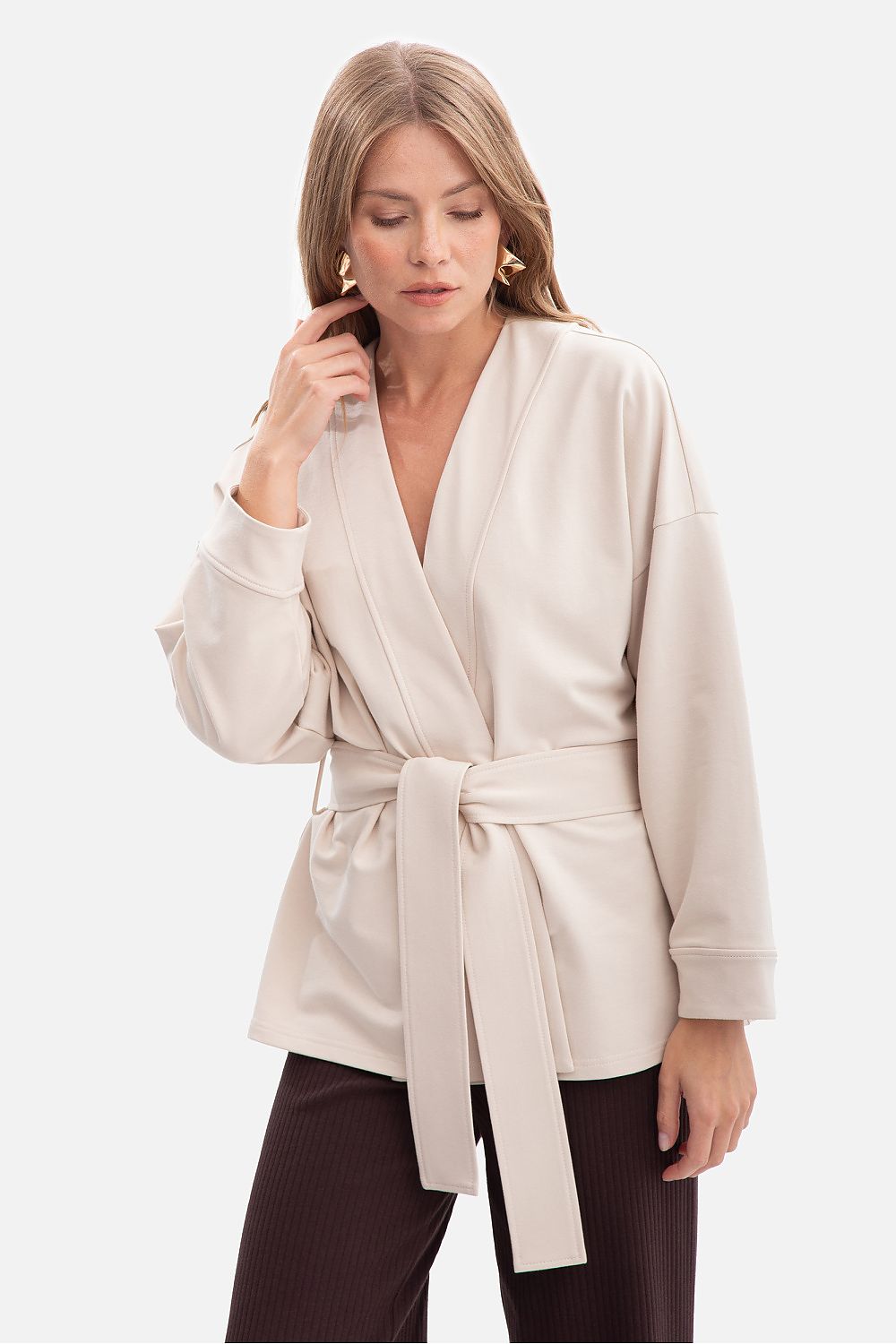 Sweatshirt femme ceinturé - Éclipse beige | Zachoo