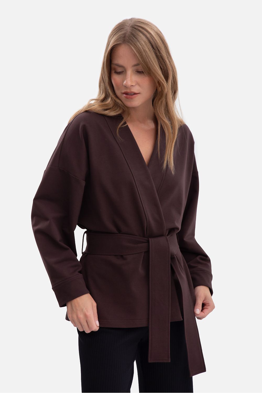 Sweatshirt femme ceinturé - Éclipse brun | Zachoo