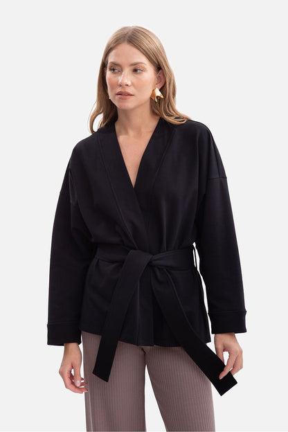 Sweatshirt femme ceinturé - Éclipse noir | Zachoo