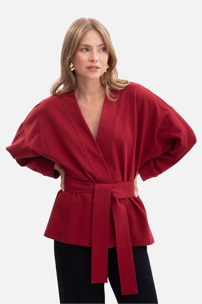 Sweatshirt femme ceinturé - Éclipse rouge | Zachoo
