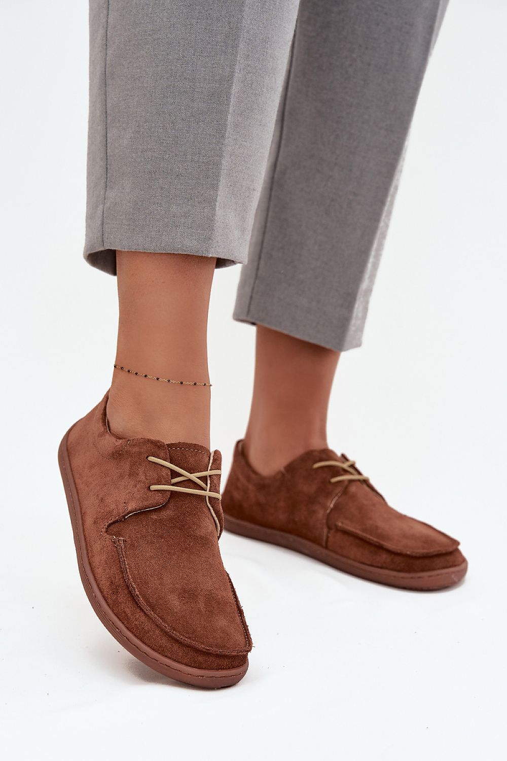 Chaussures basses femme en daim naturel – Barellia brun | Zachoo