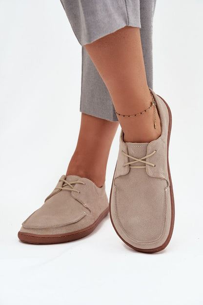Chaussures basses femme en daim naturel – Barellia | Zachoo