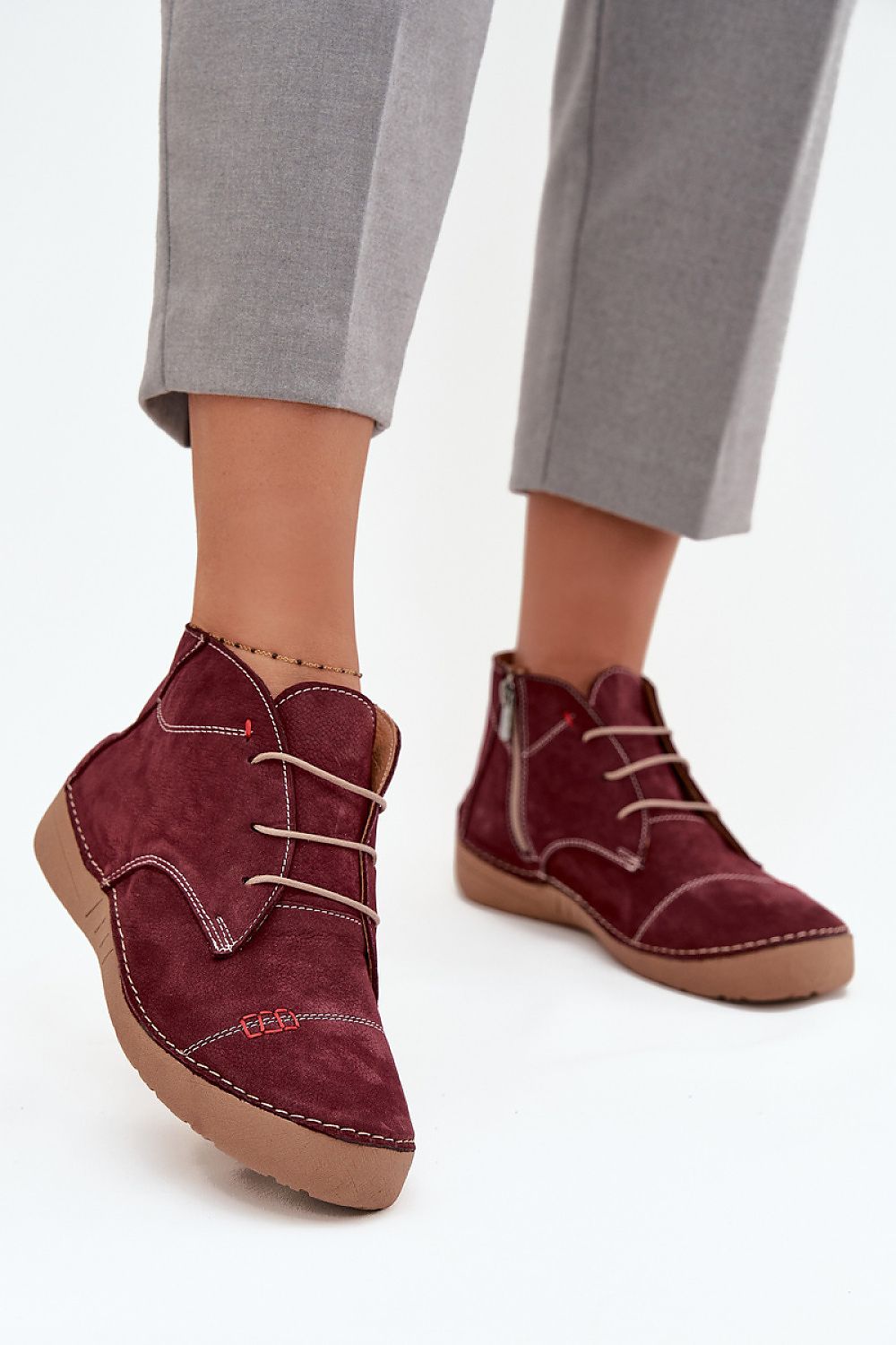 Chaussures basses femme en cuir naturel – Arteliana rouge | Zachoo
