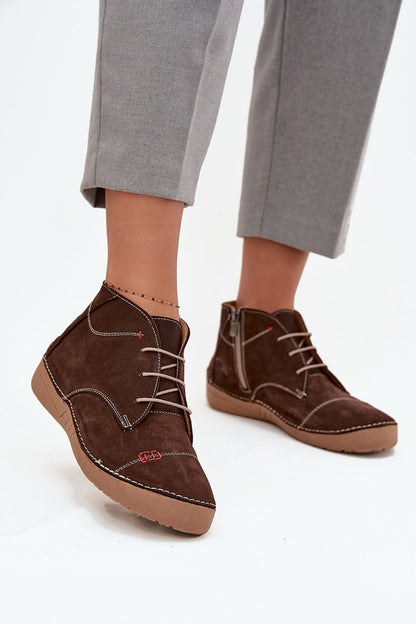 Chaussures basses femme en cuir naturel – Arteliana brun | Zachoo