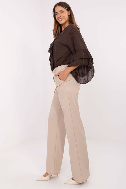 Pantalon femme taille haute en coton - Aurelia | Zachoo