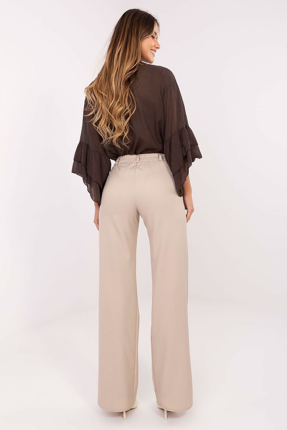 Pantalon femme taille haute en coton - Aurelia | Zachoo