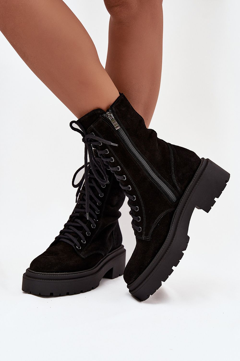 Bottines femme en daim naturel – Workelia noir | Zachoo