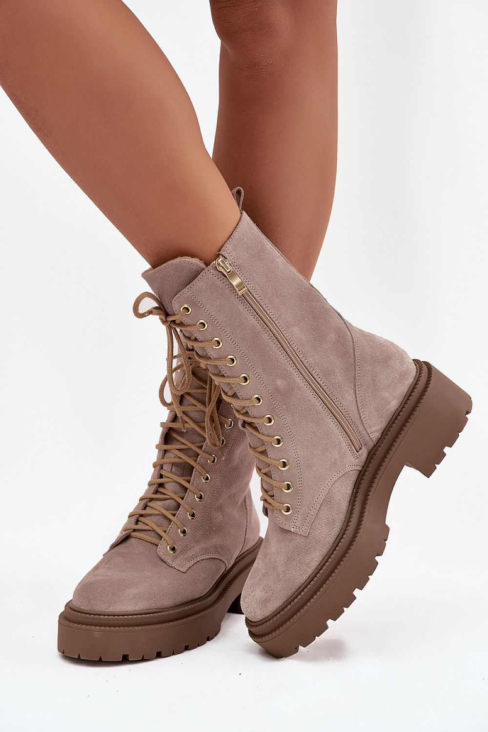 Bottines femme en daim naturel – Workelia beige | Zachoo