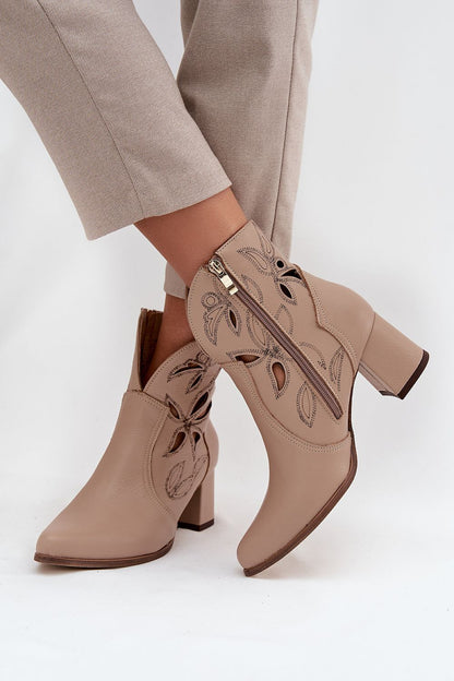 Bottes femme en cuir naturel – Ajouria | Zachoo