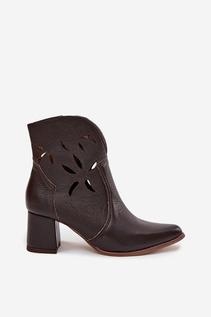 Bottes femme en cuir naturel – Ajouria brun | Zachoo