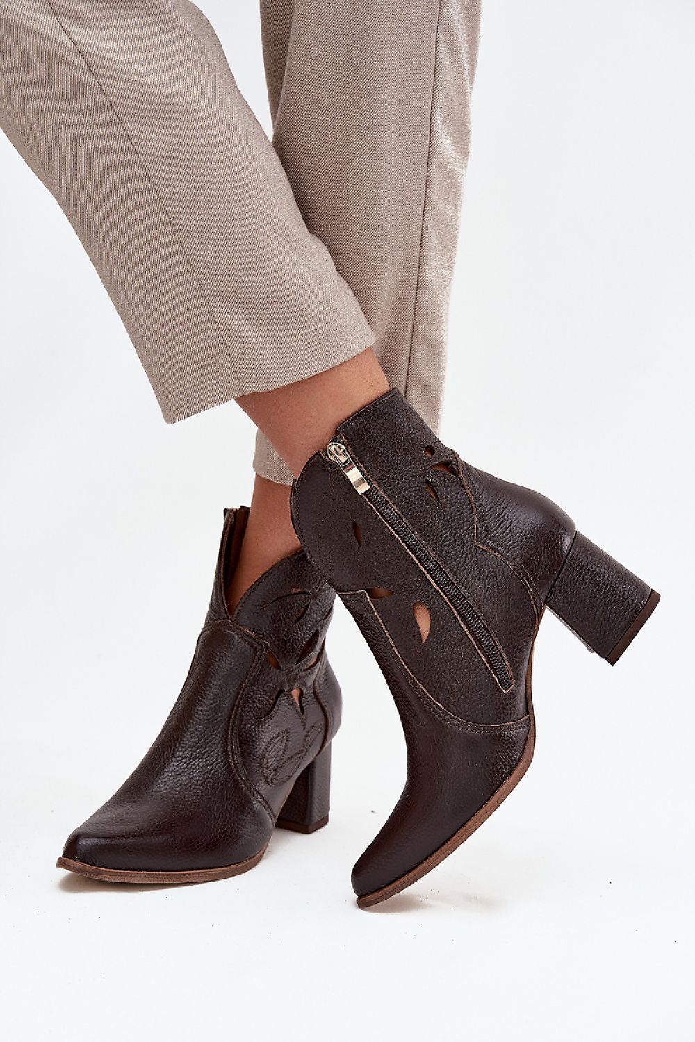 Bottes femme en cuir naturel – Ajouria | Zachoo