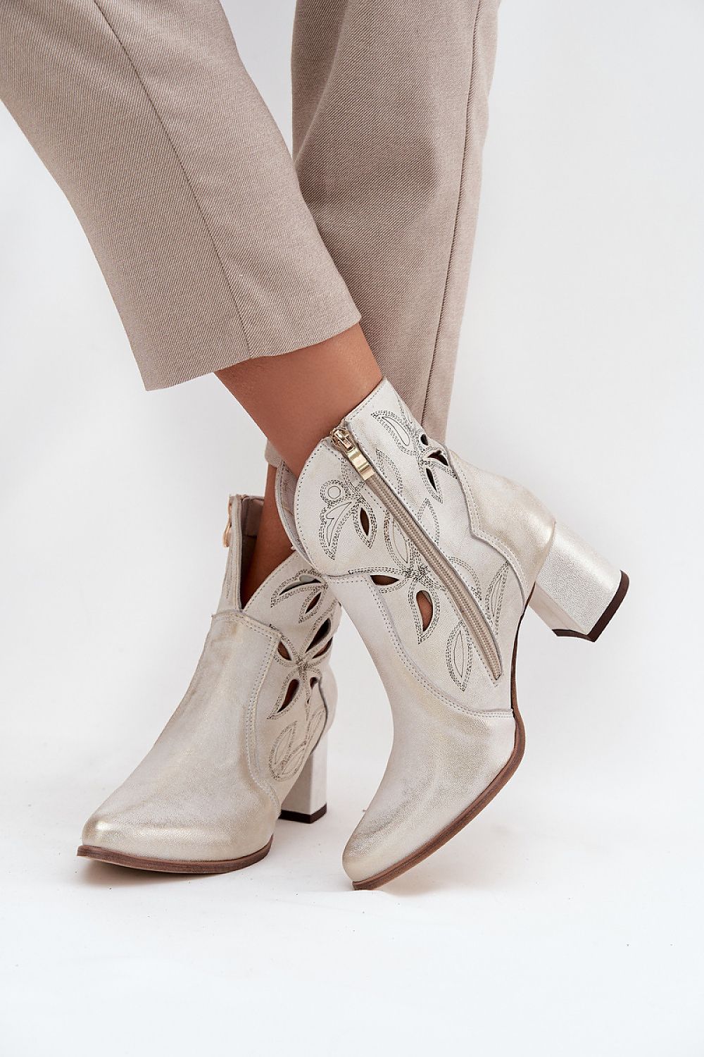 Bottes femme en cuir naturel – Ajouria | Zachoo