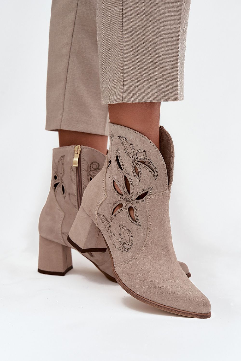 Bottes femme en cuir naturel – Ajouria beige 2 | Zachoo