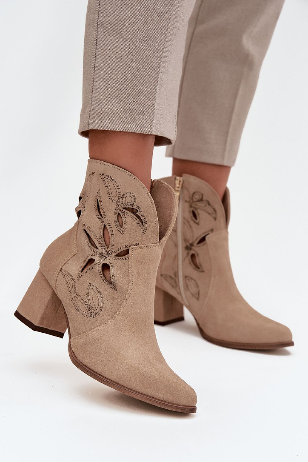 Bottes femme en cuir naturel – Ajouria beige 3 | Zachoo