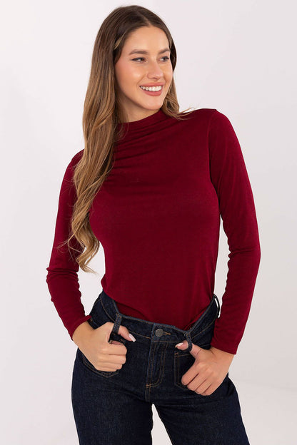Top femme col montant – Nelya rouge universelle | Zachoo