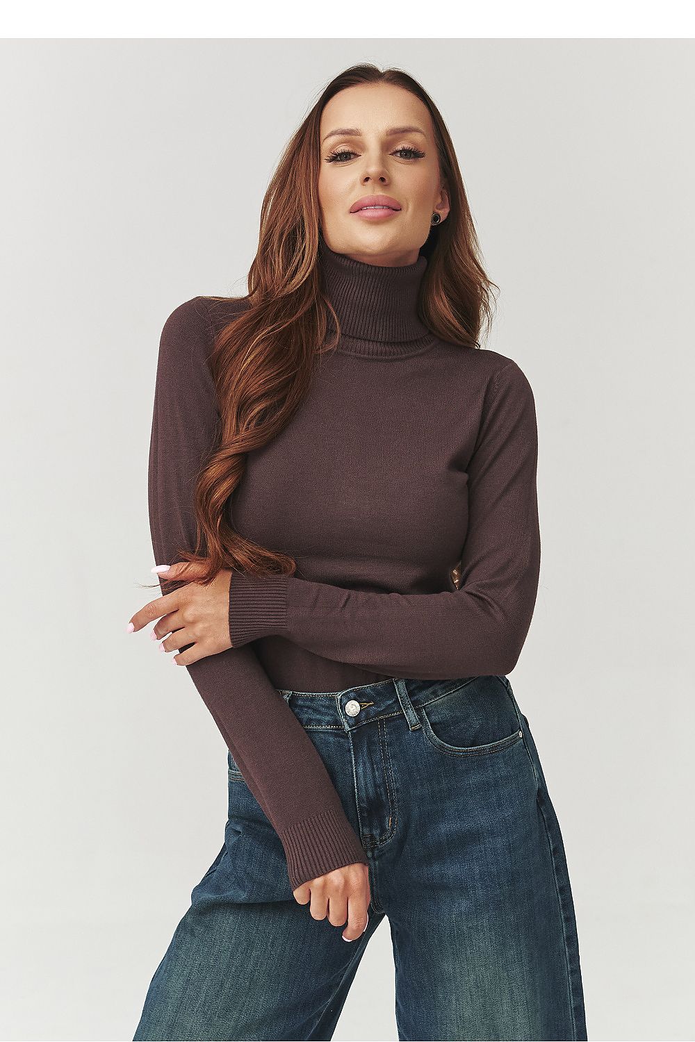 Col roulé femme ajusté – Elyna brun | Zachoo