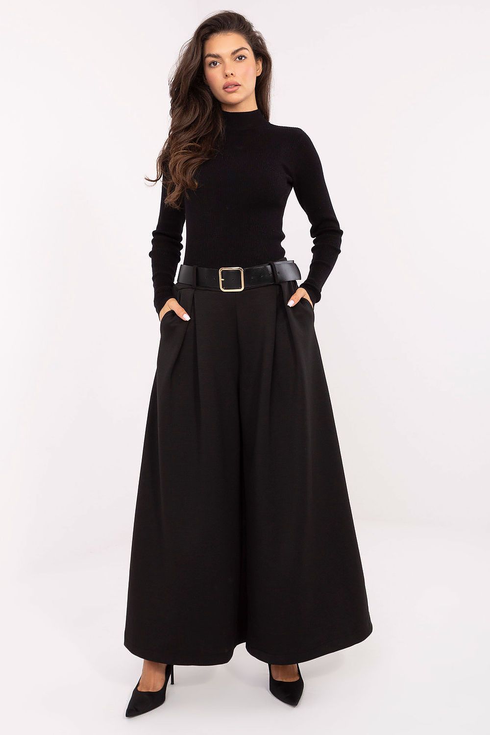 Pantalon palazzo femme - Selene noir universelle | Zachoo