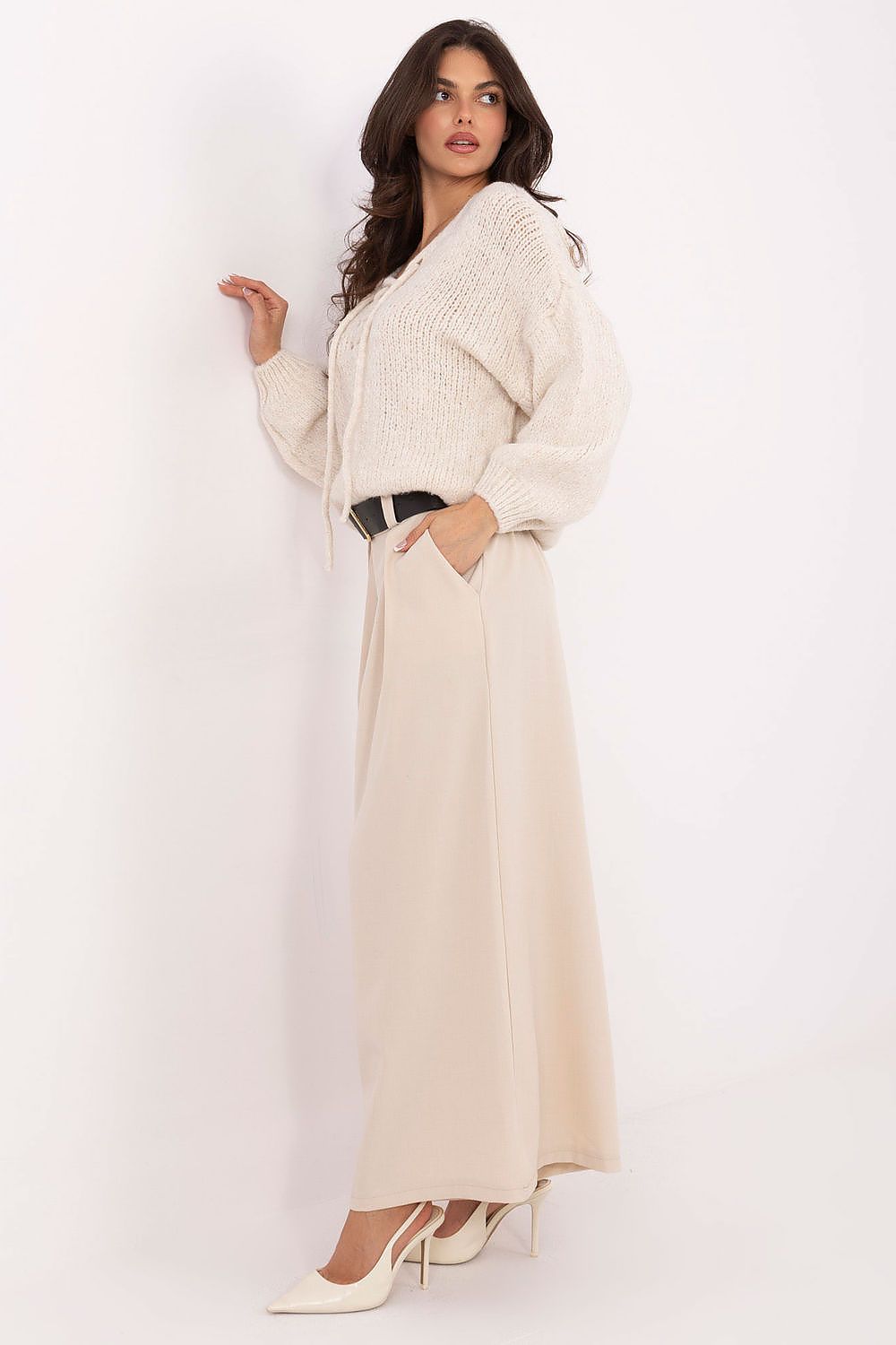 Pantalon femme palazzo taille haute en viscose – Souffle | Zachoo