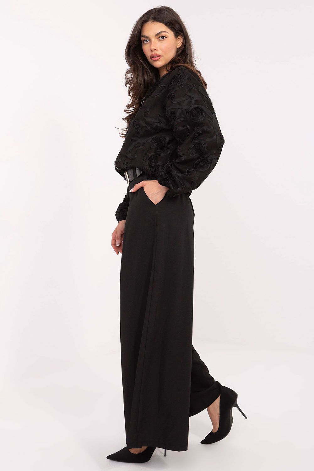 Pantalon femme palazzo taille haute en viscose – Souffle | Zachoo