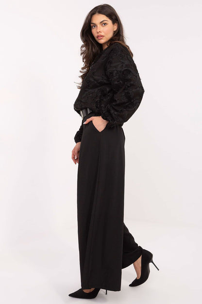 Pantalon femme palazzo taille haute en viscose – Souffle | Zachoo