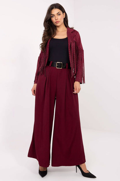 Pantalon femme palazzo taille haute en viscose – Souffle rouge universelle | Zachoo