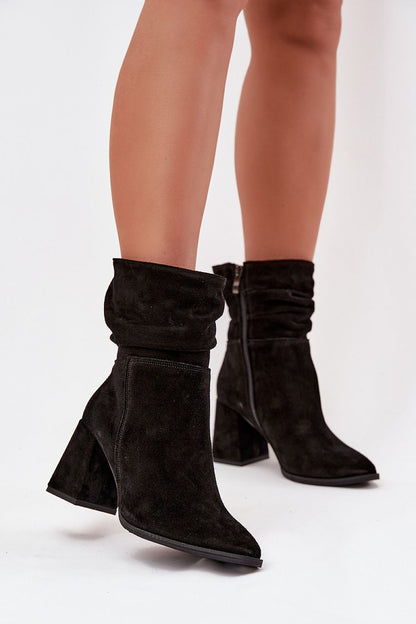 Bottines femme en daim naturel – Amandoria noir | Zachoo
