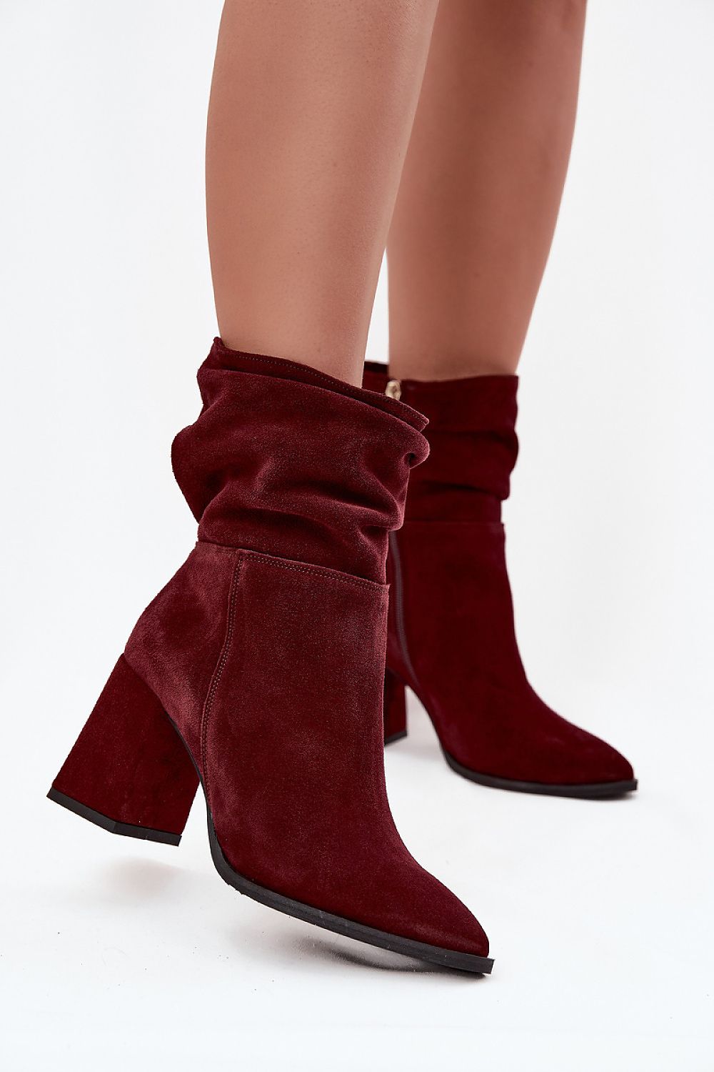 Bottines femme en daim naturel – Amandoria rouge | Zachoo