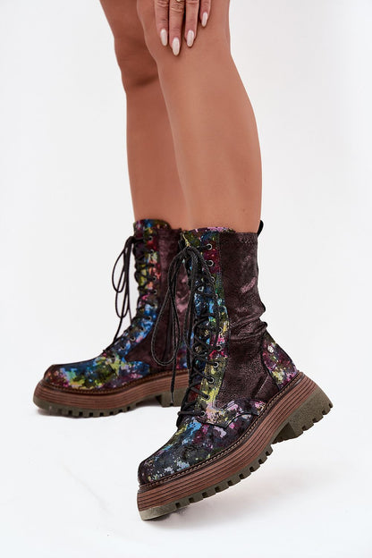 Bottes femme en cuir naturel – Macelvia multicouleur | Zachoo