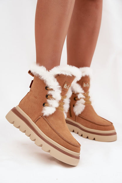 Bottes de neige femme en daim naturel – Leecoria brun | Zachoo