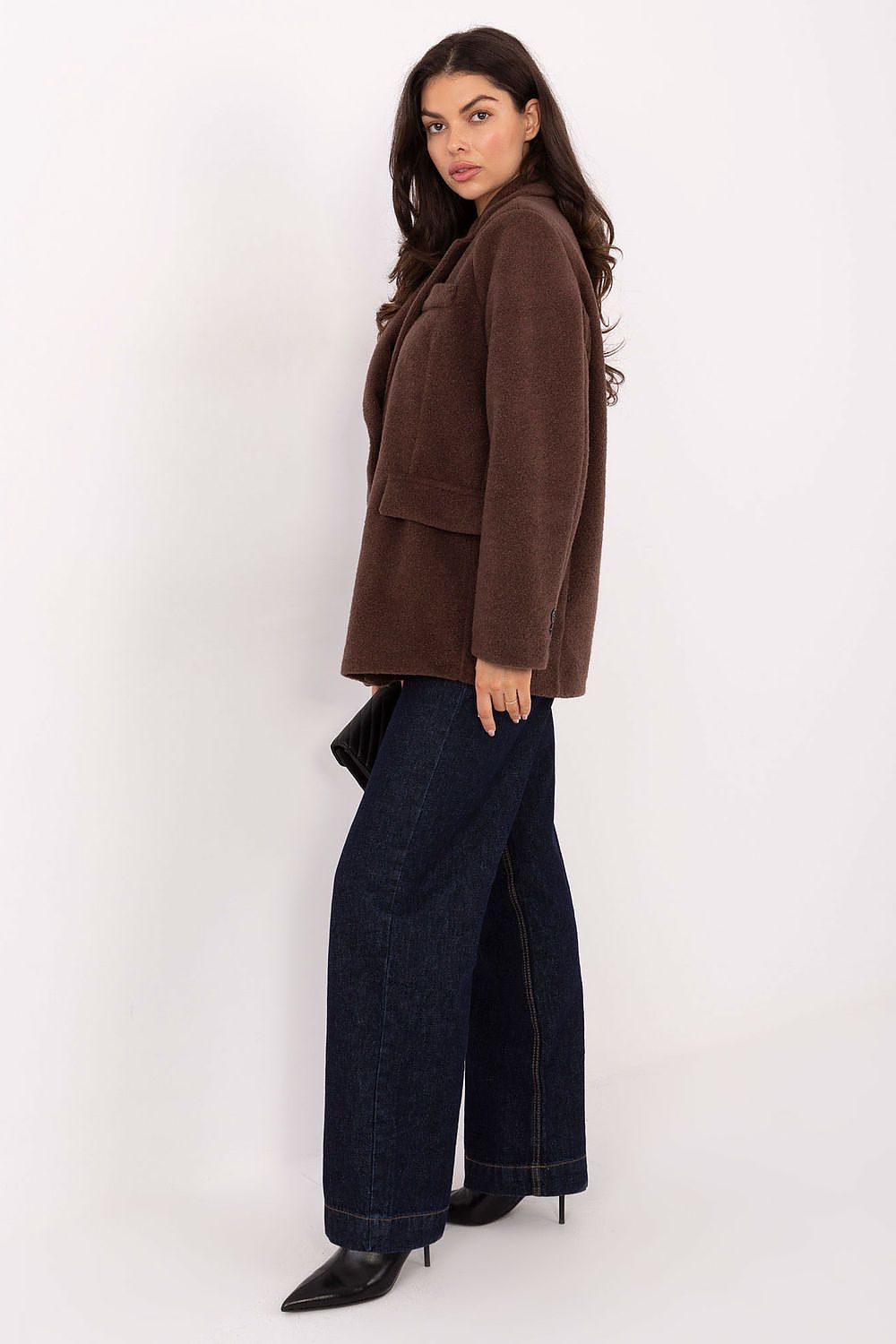 Manteau femme élégant en boucle – Liora | Zachoo
