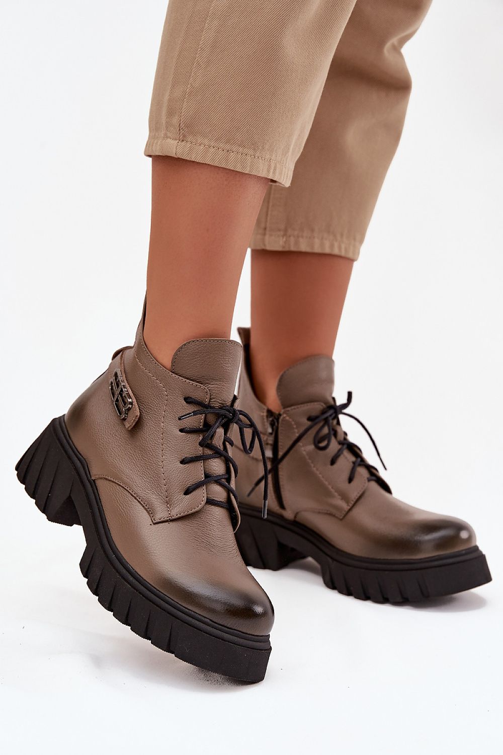 Bottes femme en cuir naturel – Feltoria beige | Zachoo