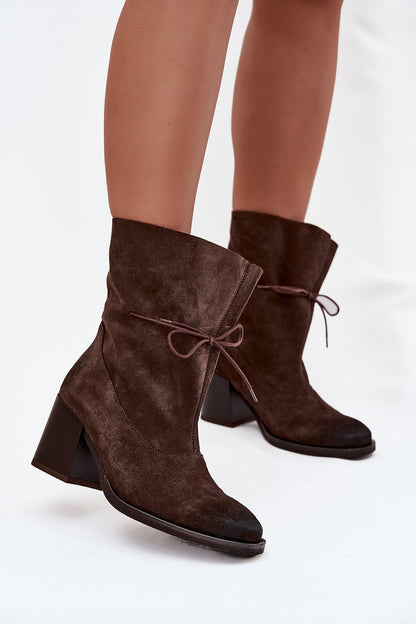 Bottines femme en daim naturel – Laceluna brun 2 | Zachoo