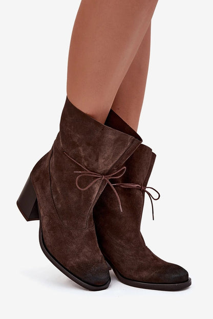 Bottines femme en daim naturel – Laceluna | Zachoo