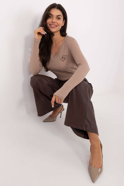 Chemisier femme en coton côtelé cœur – Elyna | Zachoo