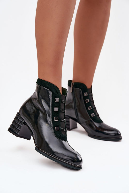 Bottes femme en cuir naturel verni – Vernalia Noir | Zachoo