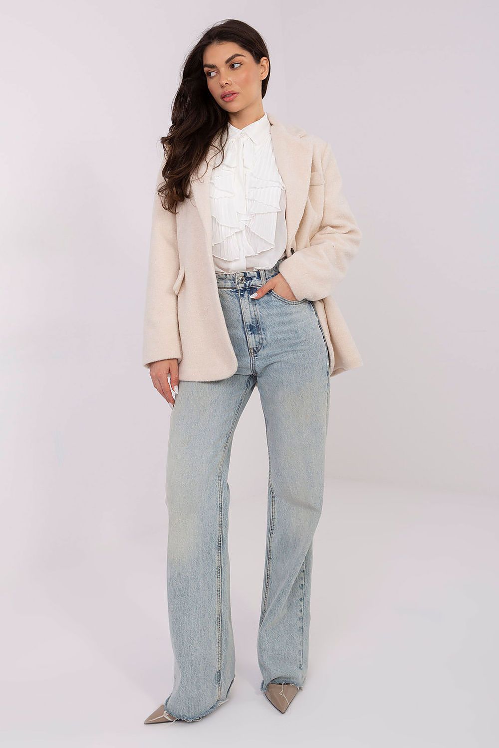 Manteau femme élégant en boucle – Liora | Zachoo