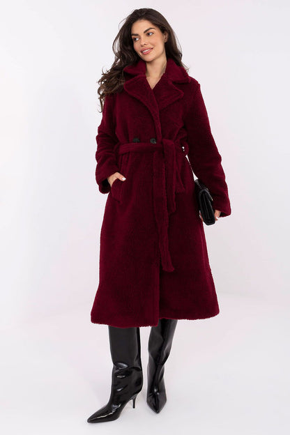 Manteau femme avec ceinture – Moutoria rouge universelle | Zachoo
