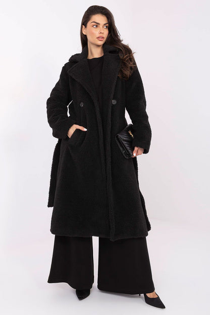 Manteau femme avec ceinture – Moutoria noir universelle | Zachoo