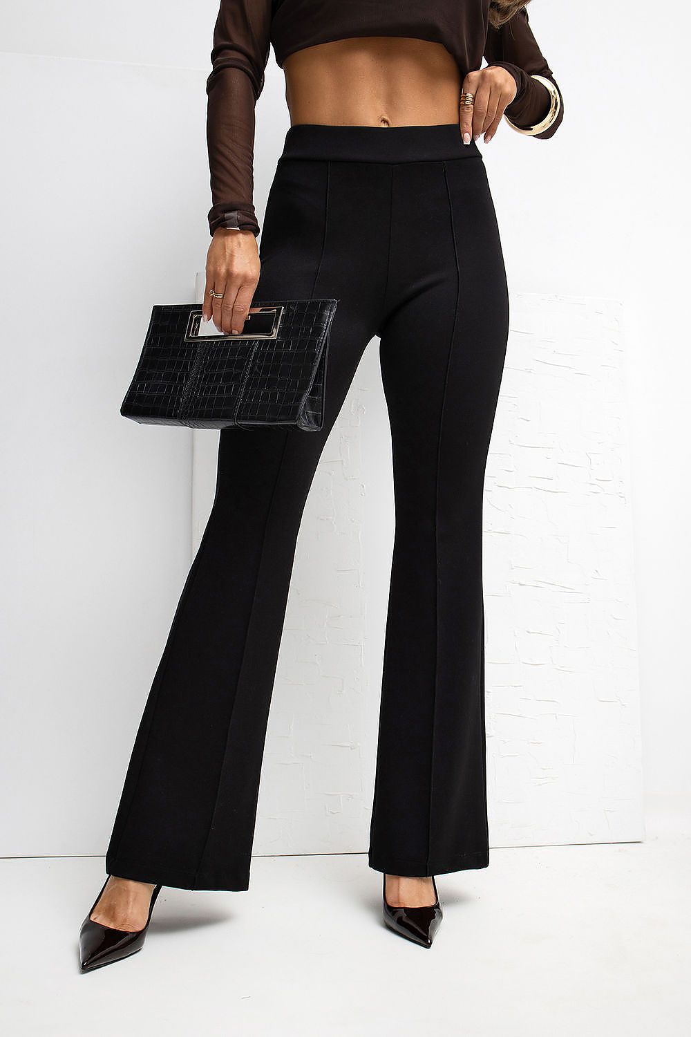 Pantalon femme palazzo doux – Mellovya noir | Zachoo