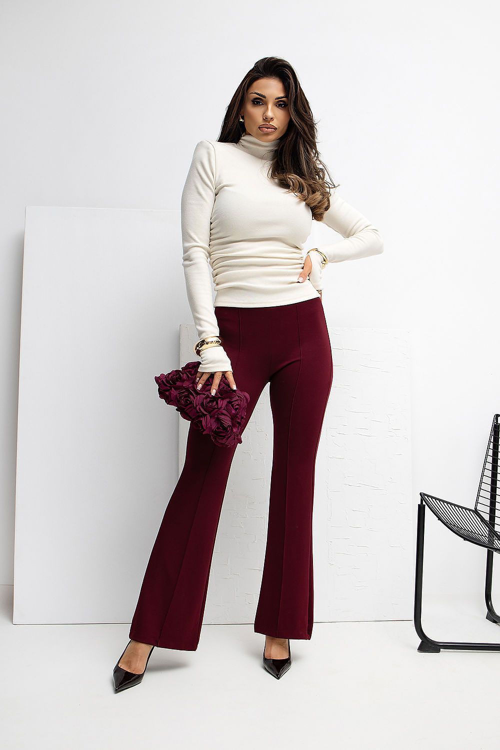 Pantalon femme palazzo doux – Mellovya rouge | Zachoo